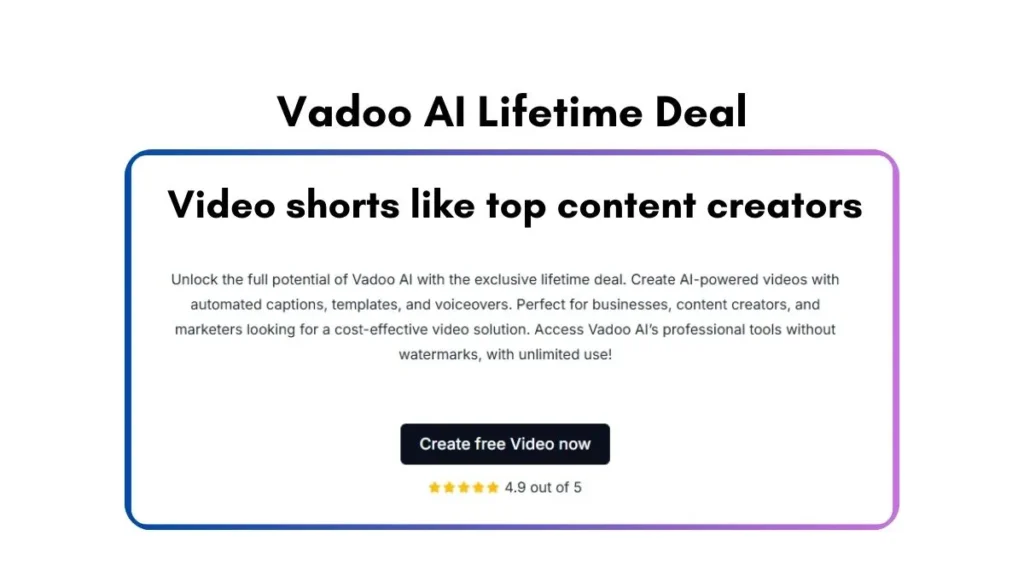 Vadoo AI Lifetime Deal