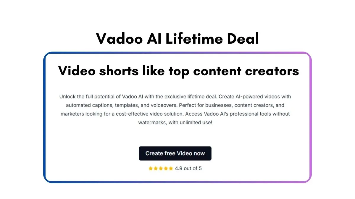 Vadoo AI Lifetime Deal