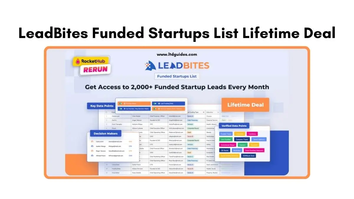 LeadBites Funded Startups List Lifetime Deal