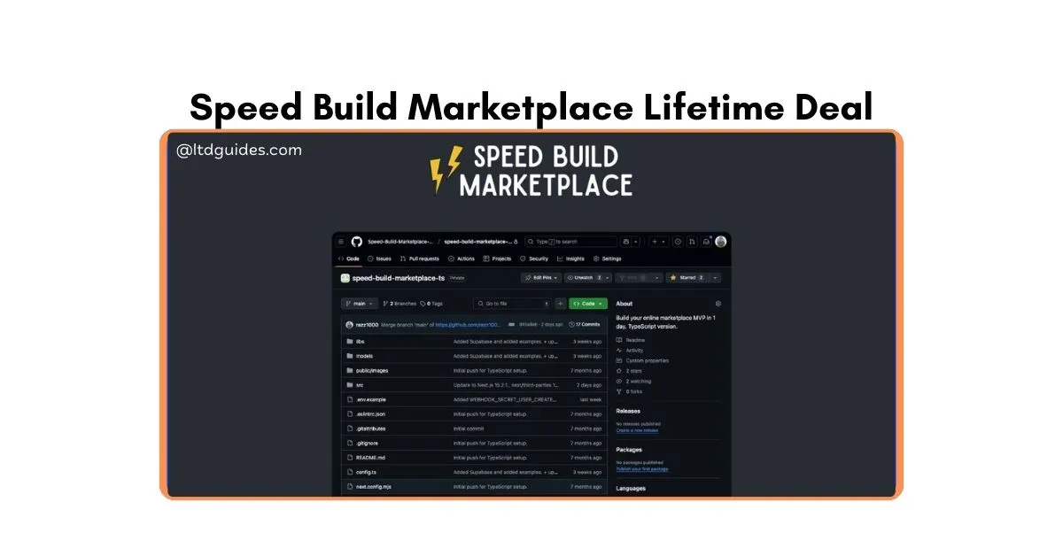 Speed Build Marketplace Lifetime Deal