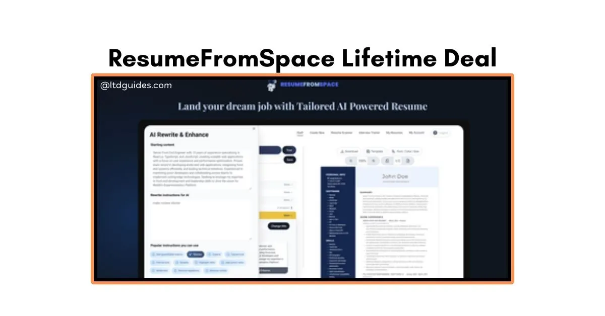 ResumeFromSpace Lifetime Deal