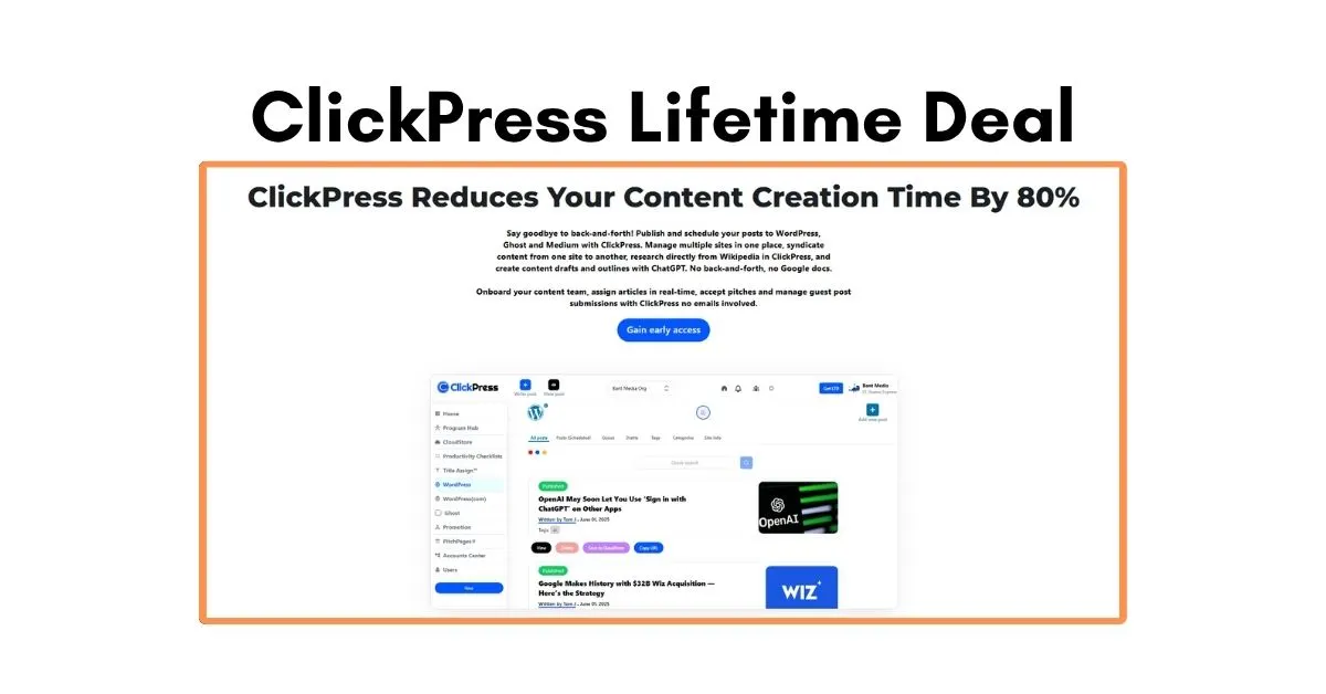 ClickPress Lifetime Deal