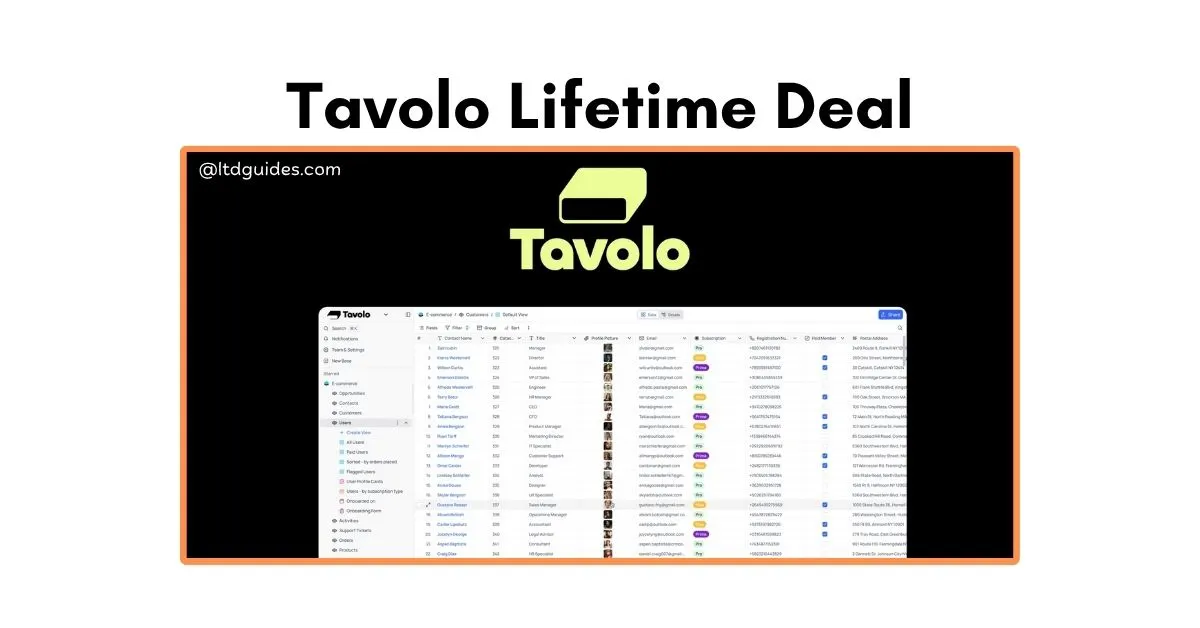 Tavolo Lifetime Deal