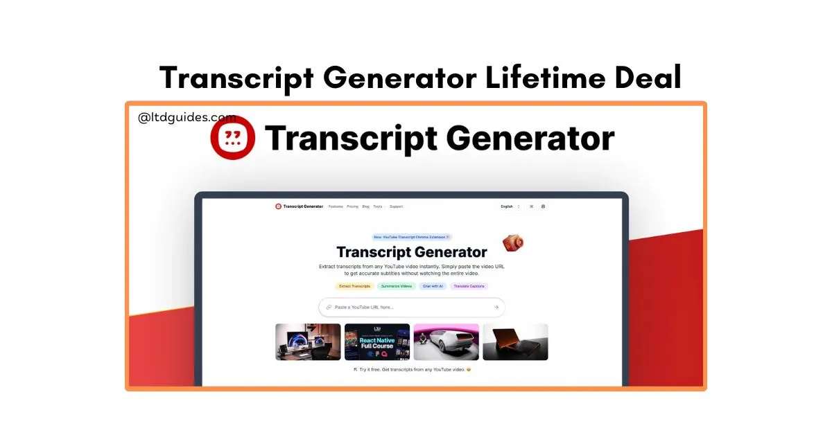 Transcript Generator Lifetime Deal